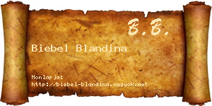 Biebel Blandina névjegykártya